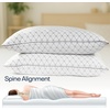 image:imageReebok Charcoal Breeze Pillow 2 Pack Queen Size RBK Fresh Pillows with Cooling Airflow Odor Neutralizing amp Moisture Wicking Moderate Firm Support for Side Back amp Stomach Sleepers GRS Certified