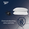 image:imageReebok Charcoal Breeze Pillow 2 Pack Queen Size RBK Fresh Pillows with Cooling Airflow Odor Neutralizing amp Moisture Wicking Moderate Firm Support for Side Back amp Stomach Sleepers GRS Certified