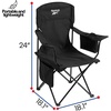 image:imageReebok Folding Quad Camp Chair with Builtin Cooler Cup Holder amp Carry Bag Portable Outdoor Camping Chair for Tailgating Beach Sports amp PatioGreyBlack