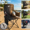 image:imageReebok Folding Quad Camp Chair with Builtin Cooler Cup Holder amp Carry Bag Portable Outdoor Camping Chair for Tailgating Beach Sports amp PatioGreyBlack