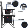 image:imageReebok Folding Quad Camp Chair with Builtin Cooler Cup Holder amp Carry Bag Portable Outdoor Camping Chair for Tailgating Beach Sports amp PatioGreyBlack