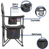 image:imageReebok Folding Quad Camp Chair with Builtin Cooler Cup Holder amp Carry Bag Portable Outdoor Camping Chair for Tailgating Beach Sports amp PatioGreyGrey