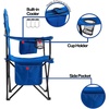 image:imageReebok Folding Quad Camp Chair with Builtin Cooler Cup Holder amp Carry Bag Portable Outdoor Camping Chair for Tailgating Beach Sports amp PatioGreyNavy