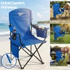 image:imageReebok Folding Quad Camp Chair with Builtin Cooler Cup Holder amp Carry Bag Portable Outdoor Camping Chair for Tailgating Beach Sports amp PatioGreyNavy