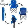 image:imageReebok Folding Quad Camp Chair with Builtin Cooler Cup Holder amp Carry Bag Portable Outdoor Camping Chair for Tailgating Beach Sports amp PatioGreyNavy