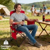 image:imageReebok Folding Quad Camp Chair with Builtin Cooler Cup Holder amp Carry Bag Portable Outdoor Camping Chair for Tailgating Beach Sports amp PatioGreyRed