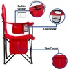 image:imageReebok Folding Quad Camp Chair with Builtin Cooler Cup Holder amp Carry Bag Portable Outdoor Camping Chair for Tailgating Beach Sports amp PatioGreyRed