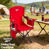 image:imageReebok Folding Quad Camp Chair with Builtin Cooler Cup Holder amp Carry Bag Portable Outdoor Camping Chair for Tailgating Beach Sports amp PatioGreyRed