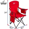 image:imageReebok Folding Quad Camp Chair with Builtin Cooler Cup Holder amp Carry Bag Portable Outdoor Camping Chair for Tailgating Beach Sports amp PatioGreyRed
