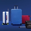 image:imageReebok Go Collection 2 Piece Hard Shell Luggage Set ABSPC Suitcases with 360Degree Spinner Wheels 20 Inch Carry On and 28 Inch Large Bags Includes Shoe Bag Black