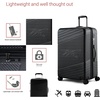 image:imageReebok Go Collection 2 Piece Hard Shell Luggage Set ABSPC Suitcases with 360Degree Spinner Wheels 20 Inch Carry On and 28 Inch Large Bags Includes Shoe Bag Black
