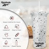 image:imageReebok Lifestyle Premium Terrazzo Texture Reusable Plastic Tumblers with Lid amp Straw  Leak Proof Travel Coffee Mug BPA Free 24 oz Pack of 1 BlackBlack