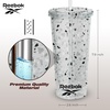 image:imageReebok Lifestyle Premium Terrazzo Texture Reusable Plastic Tumblers with Lid amp Straw  Leak Proof Travel Coffee Mug BPA Free 24 oz Pack of 1 BlackBlack