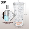 image:imageReebok Lifestyle Premium Terrazzo Texture Reusable Plastic Tumblers with Lid amp Straw  Leak Proof Travel Coffee Mug BPA Free 24 oz Pack of 1 BlackOrange