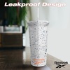 image:imageReebok Lifestyle Premium Terrazzo Texture Reusable Plastic Tumblers with Lid amp Straw  Leak Proof Travel Coffee Mug BPA Free 24 oz Pack of 1 BlackOrange