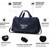 image:imageReebok Lightweight Unisex Carry On Gym Duffle Bag for Men amp Women Sports  Durable WaterResistant Fabric Roomy Compartments Adjustable Shoulder Strap amp Dual Handles Overnight amp Weekend TravelCade  Navy Silver