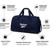image:imageReebok Lightweight Unisex Carry On Gym Duffle Bag for Men amp Women Sports  Durable WaterResistant Fabric Roomy Compartments Adjustable Shoulder Strap amp Dual Handles Overnight amp Weekend TravelHamilton Navy