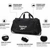 image:imageReebok Lightweight Unisex Carry On Gym Duffle Bag for Men amp Women Sports  Durable WaterResistant Fabric Roomy Compartments Adjustable Shoulder Strap amp Dual Handles Overnight amp Weekend TravelCade  BlackWhite