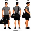 image:imageReebok Lightweight Unisex Carry On Gym Duffle Bag for Men amp Women Sports  Durable WaterResistant Fabric Roomy Compartments Adjustable Shoulder Strap amp Dual Handles Overnight amp Weekend TravelHamilton Black With Gold Logo