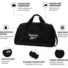 image:imageReebok Lightweight Unisex Carry On Gym Duffle Bag for Men amp Women Sports  Durable WaterResistant Fabric Roomy Compartments Adjustable Shoulder Strap amp Dual Handles Overnight amp Weekend TravelHamilton BlackSilver