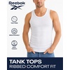 image:imageReebok Mens Tank Top  3 Pack5 Pack Super Soft Cotton Blend Ribbed Sleeveless Undershirts amp Muscle Tees for MenWhite 3pk