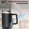 image:imageReebok Stainless Steel Tumbler With Lifestyle Design  40oz Tumbler With Handle  Double Wall Tumbler Vacuum Insulated  Leak Proof Tumbler For Men amp Women Black RBHS1006BKBlack