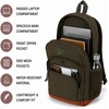 image:imageReebok Travel Backpack Water Resistant Everyday Bag with Laptop Sleeve  Padded Back Panel Adjustable Straps Front Zip Pocket Side Mesh Pockets Durable Nylon Build Easycare FabricHarber Hunder Green