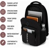 image:imageReebok Travel Backpack Water Resistant Everyday Bag with Laptop Sleeve  Padded Back Panel Adjustable Straps Front Zip Pocket Side Mesh Pockets Durable Nylon Build Easycare FabricSonny Black