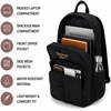 image:imageReebok Travel Backpack Water Resistant Everyday Bag with Laptop Sleeve  Padded Back Panel Adjustable Straps Front Zip Pocket Side Mesh Pockets Durable Nylon Build Easycare FabricSanta Fe BlackGold Logo