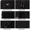 image:imageReebok Travel Backpack Water Resistant Everyday Bag with Laptop Sleeve  Padded Back Panel Adjustable Straps Front Zip Pocket Side Mesh Pockets Durable Nylon Build Easycare FabricBristol Black