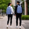 image:imageReebok Travel Backpack Water Resistant Everyday Bag with Laptop Sleeve  Padded Back Panel Adjustable Straps Front Zip Pocket Side Mesh Pockets Durable Nylon Build Easycare FabricSonny Blue Luxe