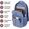 image:imageReebok Travel Backpack Water Resistant Everyday Bag with Laptop Sleeve  Padded Back Panel Adjustable Straps Front Zip Pocket Side Mesh Pockets Durable Nylon Build Easycare FabricSonny Blue Luxe