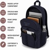 image:imageReebok Travel Backpack Water Resistant Everyday Bag with Laptop Sleeve  Padded Back Panel Adjustable Straps Front Zip Pocket Side Mesh Pockets Durable Nylon Build Easycare FabricSanta Fe Navy Blazer