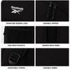 image:imageReebok Travel Backpack Water Resistant Everyday Bag with Laptop Sleeve  Padded Back Panel Adjustable Straps Front Zip Pocket Side Mesh Pockets Durable Nylon Build Easycare FabricHarber Black