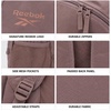 image:imageReebok Travel Backpack Water Resistant Everyday Bag with Laptop Sleeve  Padded Back Panel Adjustable Straps Front Zip Pocket Side Mesh Pockets Durable Nylon Build Easycare FabricSanta Fe LatteRose Gold