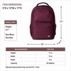 image:imageReebok Travel Backpack Water Resistant Everyday Bag with Laptop Sleeve  Padded Back Panel Adjustable Straps Front Zip Pocket Side Mesh Pockets Durable Nylon Build Easycare FabricKasey Grape Wine