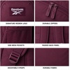 image:imageReebok Travel Backpack Water Resistant Everyday Bag with Laptop Sleeve  Padded Back Panel Adjustable Straps Front Zip Pocket Side Mesh Pockets Durable Nylon Build Easycare FabricKasey Grape Wine