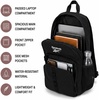 image:imageReebok Travel Backpack Water Resistant Everyday Bag with Laptop Sleeve  Padded Back Panel Adjustable Straps Front Zip Pocket Side Mesh Pockets Durable Nylon Build Easycare FabricSanta Fe BlackWhite