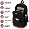 image:imageReebok Travel Backpack Water Resistant Everyday Bag with Laptop Sleeve  Padded Back Panel Adjustable Straps Front Zip Pocket Side Mesh Pockets Durable Nylon Build Easycare FabricHarber Black