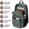 image:imageReebok Travel Backpack Water Resistant Everyday Bag with Laptop Sleeve  Padded Back Panel Adjustable Straps Front Zip Pocket Side Mesh Pockets Durable Nylon Build Easycare FabricJaylen Green