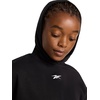 image:imageReebok Womens Basketball Off Court Cropped Hoodie Relaxed Fit Lightweight CottonPoly Performance FabricBlack