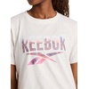 image:imageReebok Womens Big Logo 100 Cotton Lightweight Crewneck TShirt Relaxed FitVector Chalk Heather