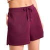 image:imageReebok Womens Campus 45 Short Standard Fit Midweight CottonPoly FabricBlack Cherry