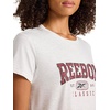 image:imageReebok Womens Classic Athletic Graphic Crewneck Cropped TShirtEgret HeatherRetro Red