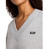 image:imageReebok Womens Collegiate Vneck Sweatshirt Standard Fit Midweight Cottonpoly FabricGrey Heather