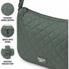 image:imageReebok Womens Crossbody Bag  Lightweight Stylish Nylon Quilted and NonQuilted Everyday Crossbody Sling Bags for WomenCeline Quilted Green