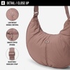 image:imageReebok Womens Crossbody Bag  Lightweight Stylish Nylon Quilted and NonQuilted Everyday Crossbody Sling Bags for WomenManon  Choco Malt