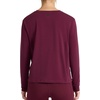 image:imageReebok Womens Embroidery Hit Long Sleeve Crewneck Top Standard Fit Lightweight Stretch Cotton FabricBlack Cherry