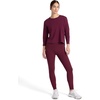 image:imageReebok Womens Embroidery Hit Long Sleeve Crewneck Top Standard Fit Lightweight Stretch Cotton FabricBlack Cherry