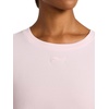 image:imageReebok Womens Embroidery Hit Long Sleeve Crewneck Top Standard Fit Lightweight Stretch Cotton FabricFrosted Berry